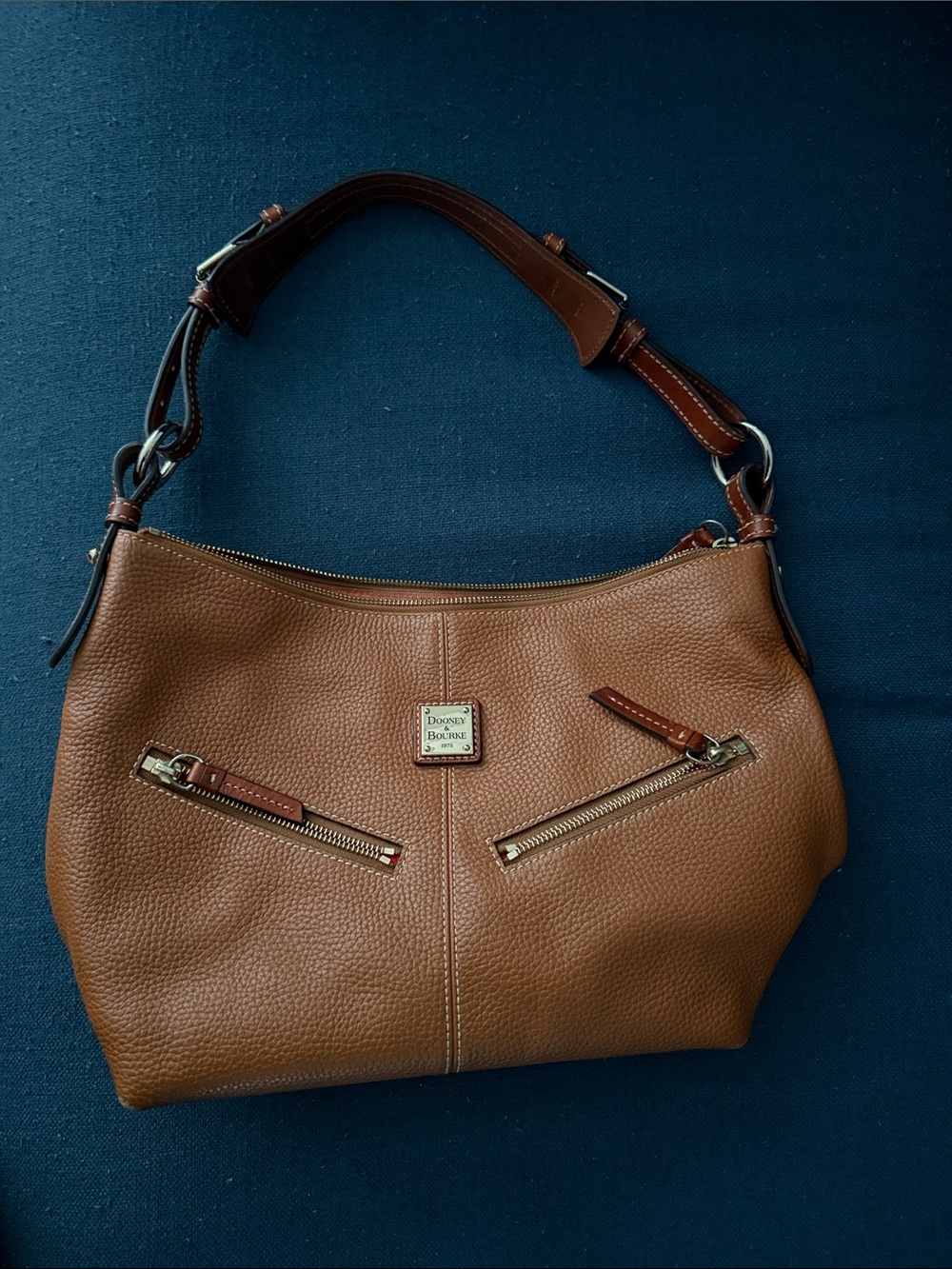 Dooney & Bourke Tan Pebble Leather Shoulder Bag